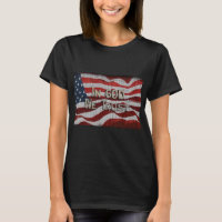 In God We Trust Rustic Barn Board American Flag