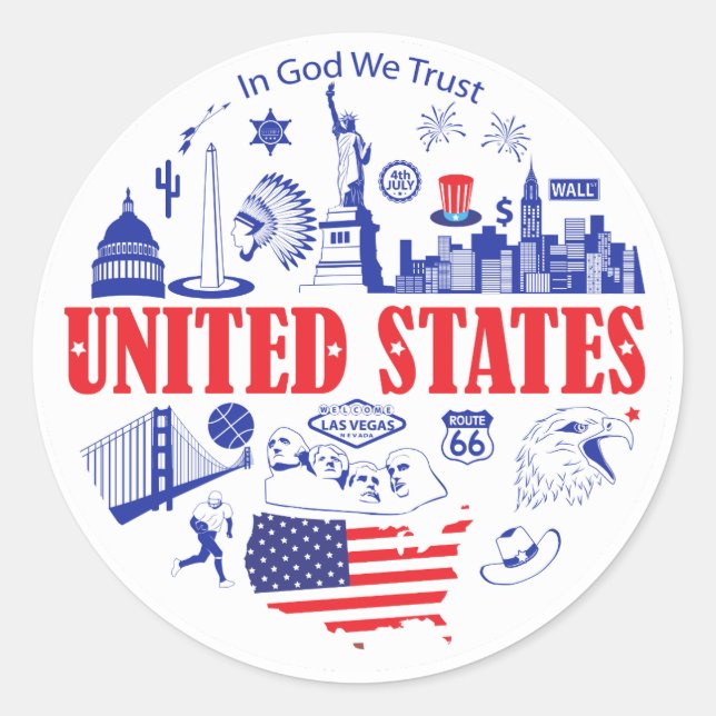 In god we trust- United States symbols Classic Round Sticker (Front)