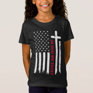 In God We Trust with Patriotic Vintage American Fl T-Shirt