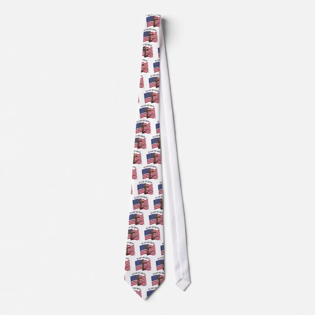 In God We Trust with rugged cross and US flag Tie (Front)