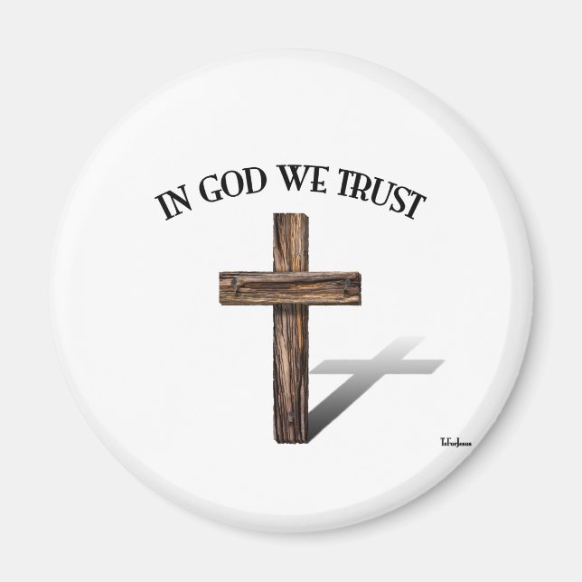In God We Trust with rugged cross Magnet (Front)