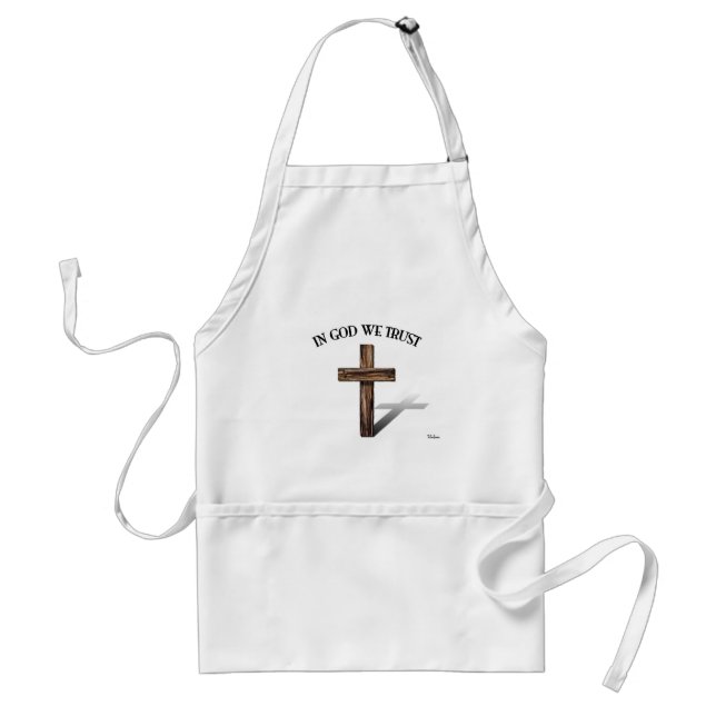 In God We Trust with rugged cross Standard Apron (Front)