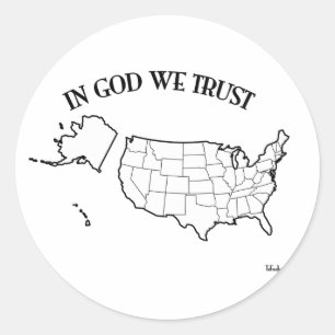 In God We Trust with US outline Classic Round Sticker