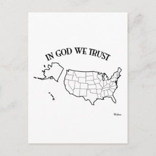 In God We Trust with US outline Postcard
