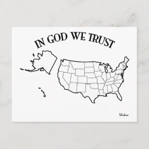 In God We Trust with US outline Postcard