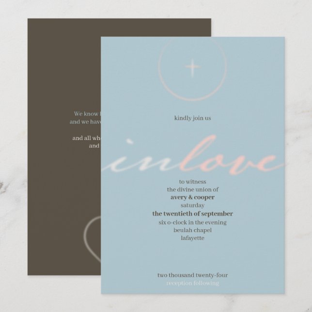 in God's love Wedding Invitation (Front/Back)