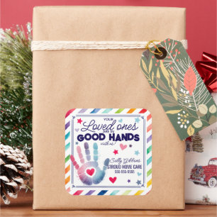 in good hands referral hand soap sanitiser health square sticker