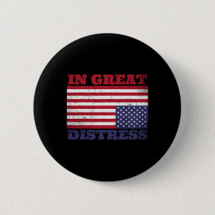 In Great Distress Upside Down American Flag United 6 Cm Round Badge