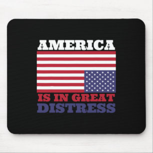 In Great Distress Upside Down American Flag United Mouse Mat