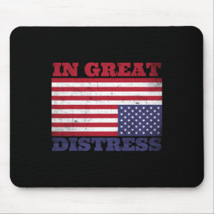 In Great Distress Upside Down American Flag United Mouse Mat