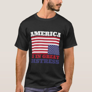 In Great Distress Upside Down American Flag United T-Shirt
