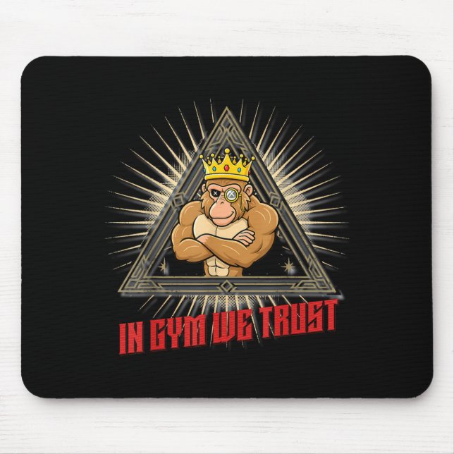 In Gym We Trust Funny Gym Tee Beak Bros Fitness De Mouse Mat (Front)