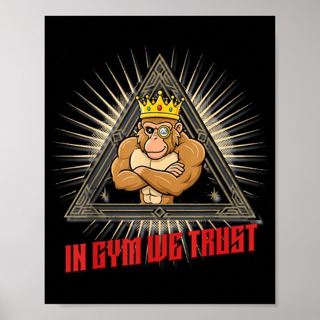 In Gym We Trust Funny Gym Tee Beak Bros Fitness De Poster (Front)