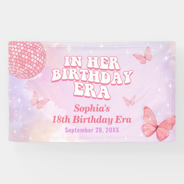 In Her Birthday Era Birthday Party Banner (Horizontal)