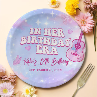 In Her Birthday Era Birthday Party Paper Plate