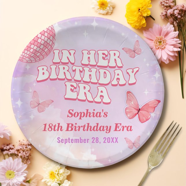 In Her Birthday Era Birthday Party Paper Plate (Creator Uploaded)