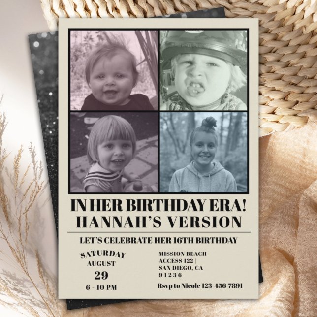 In Her Birthday Era Photo Eras Birthday Party Invitation (Creator Uploaded)