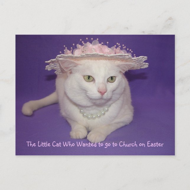 In her Easter Bonnet Holiday Postcard (Front)