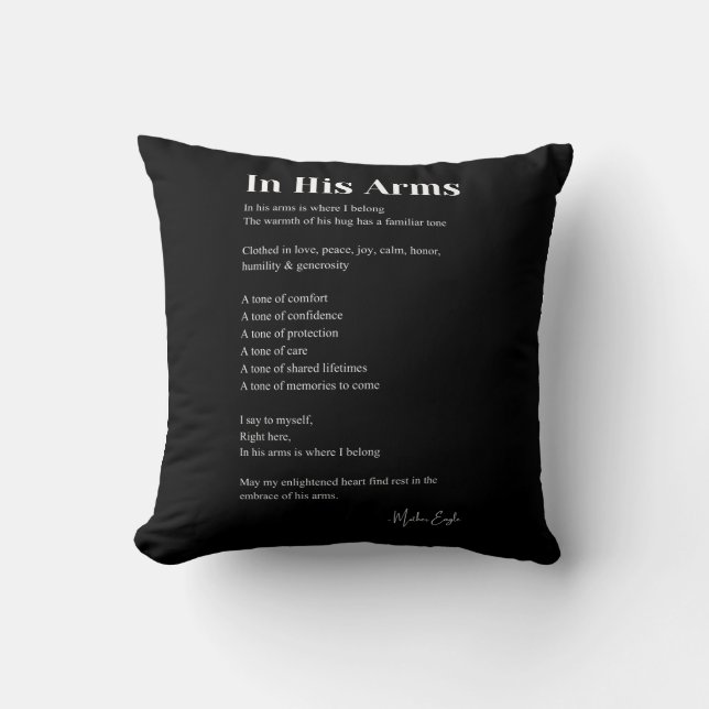 In His Arms Love Poem Decor Cushion (Front)