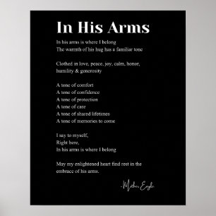 In His Arms Love Poem Wall Art Decor Poster