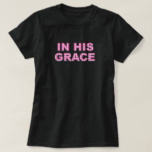 In His Grace Pink & Gingham Plaid Christian  T-Shirt