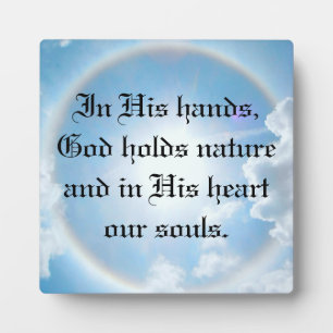 In His Hands Plaque