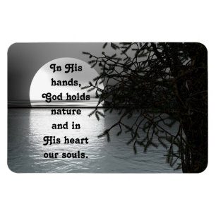 In His Hands Reflecting Moon Magnet