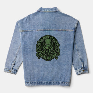 In His House At Rlyeh Waiting Dreaming Cthulhu Denim Jacket