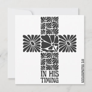 In His Timing Christian Cross Card Christian Faith