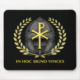 In Hoc Signo Vinces Roman Chi-Rho Helmet Mouse Mat