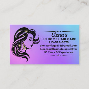 In home hair care business card