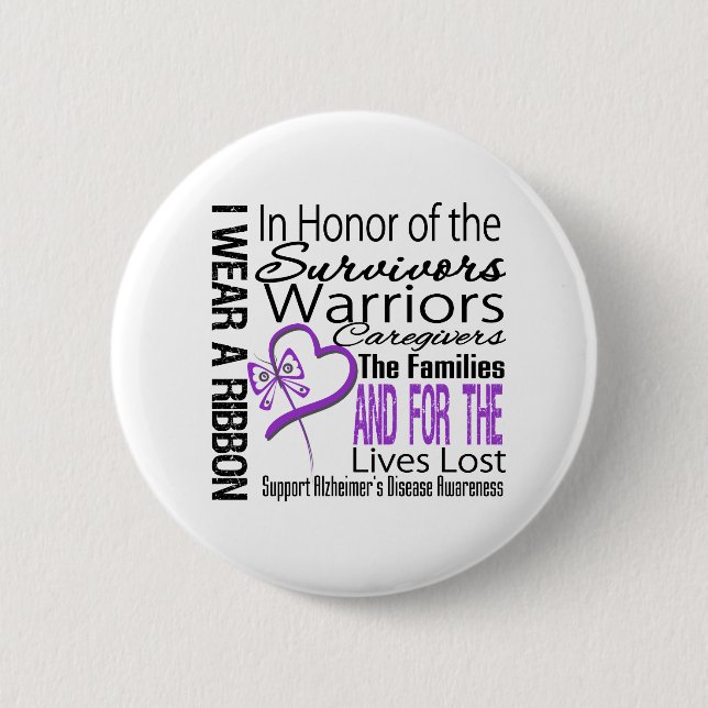 In Honour Tribute Collage Alzheimer's Disease 6 Cm Round Badge (Front)