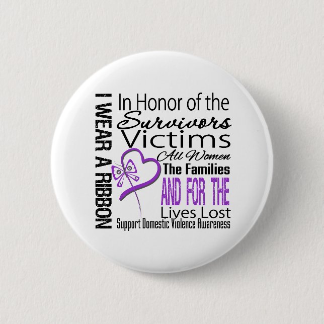In Honour Tribute Collage Domestic Violence 6 Cm Round Badge (Front)