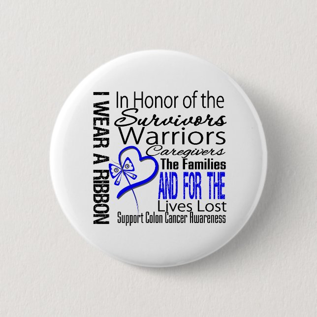 In Honour Tribute Collage Tribute Colon Cancer 6 Cm Round Badge (Front)