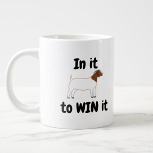 In it to WIN it -  Boer Goat Large Coffee Mug