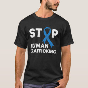 In January we Wear blue ribbon human trafficking A T-Shirt