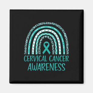 In January We Wear Teal And White Cervical Cancer  Magnet