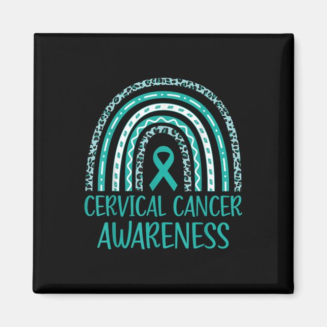 In January We Wear Teal And White Cervical Cancer  Magnet (Front)