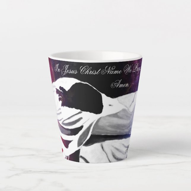 In Jesus Christ Name We Pray Latte Mug (Front)