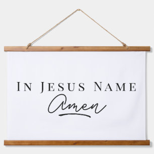 In Jesus Name Amen Christian Bible Quote Hanging T Tapestry