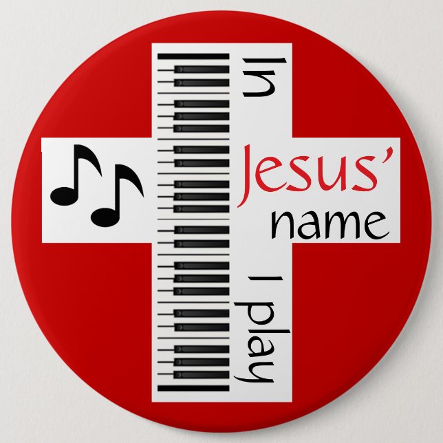 In Jesus' Name I Play 6 Cm Round Badge (Front)