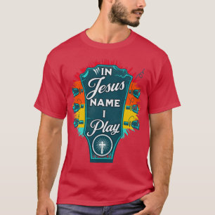 In Jesus Name I Play Guitar Music Is Fun Vintage G T-Shirt