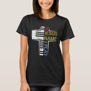 In Jesus Name I Play Piano Vintage Saying Premium T-Shirt