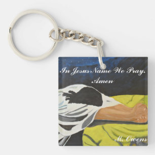 In Jesus Name We Pray. Amen Key Chain