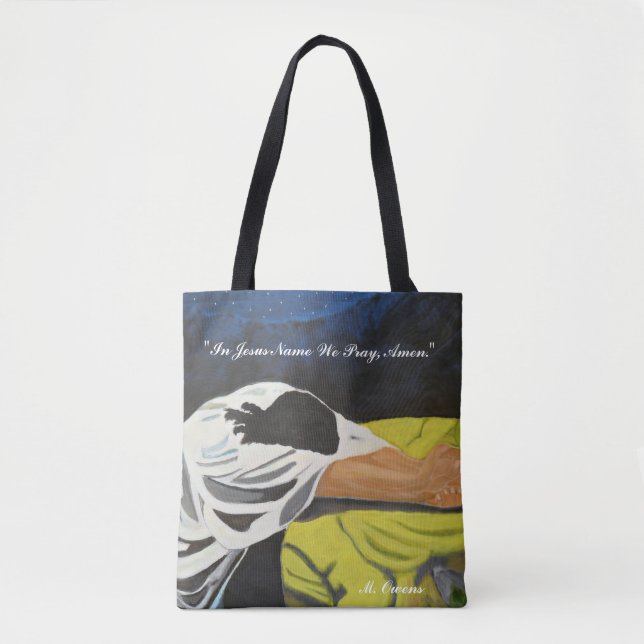"In Jesus Name We Pray, Amen." Tote Bag (Front)