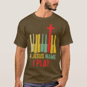 In Jesuss Name I Play Active Funny Music Vintage 1 T-Shirt