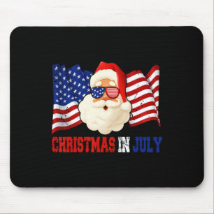 In July Hawaiian Santa American Pride 4th July Mouse Mat