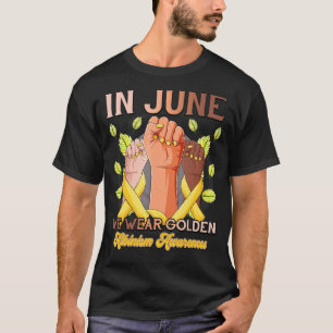 In June We Wear Golden Albinism Awareness Hand Pre T-Shirt