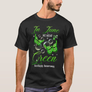 In June We Wear Green Butterfly Scoliosis Awarenes T-Shirt