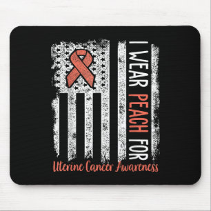 In June We Wear Peach For Uterine Cancer Awareness Mouse Mat